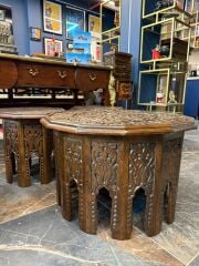 SELÇUKLU MOTİFLİ CEVİZ EL OYMASI ORTA SEHPA SETİ