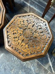 SELÇUKLU MOTİFLİ CEVİZ EL OYMASI ORTA SEHPA SETİ