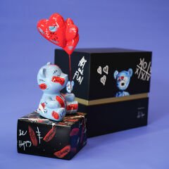 ASLI SAYAN LOVE AND ANİMALS SERİSİ BALONLU AYICIK FİGÜRÜ