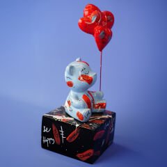 ASLI SAYAN LOVE AND ANİMALS SERİSİ BALONLU AYICIK FİGÜRÜ