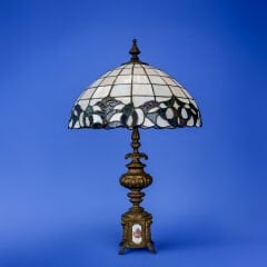 TİFFANY MODEL VİTRAY ŞAPKALI BRONZ KAİDELİ ABAJUR