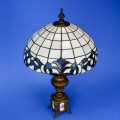 TİFFANY MODEL VİTRAY ŞAPKALI BRONZ KAİDELİ ABAJUR